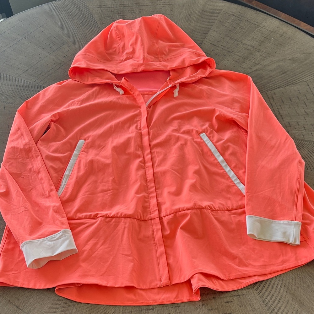 Lululemon Athletica Vibrant Coral Raincoat with Hood